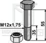 Schraube mit Sicherungsmutter - M12 - 8.8