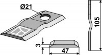 Rotorklinge - passend zu Krone 001432370 / Kverneland KT4189900001 / Claas 0001040041 / PZ-Zweegers