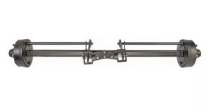 ADR Achse quadratisch / gebremst mit Gusstrommel 400mm - 10-Loch / 1900mm / M22 / 14.000kg