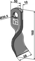 Gedrehtes Messer 160x50mm - passend zu Bruni