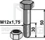 Schraube mit Sicherungsmutter - M12 - 8.8