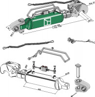 KAT IV Hydraulischer Oberlenker mit Fanghaken und Gelenkkopf