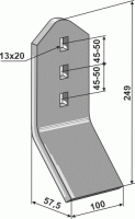 Verschleißteil 249mm - passend zu Väderstad 415872-1 / 419999-1 - Bednar KM060136
