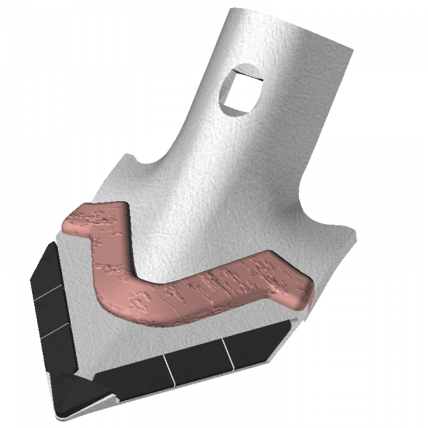 Hackschare Universel - Breite 80mm - Hartmetall - Anschraub