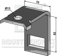 Halter für Zinken 45 x 12 mit Verstärkungsfeder 45 x 10