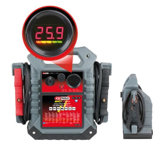 KS Tools 12 V + 24 V Batterie-Booster, mobiles Starthilfegerät 1400 A