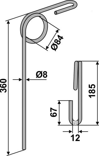 Striegelzinken Ø8mm - passend zu Stegsted 85234000 / Taarup