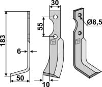 Fräsmesser L - passend zu Carraro 37935005