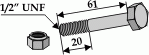 Schraube mit Sicherungsmutter 1/2"x61-10.9 für Epoke