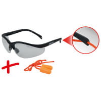 Schutzbrille transparent - mit Ohrstöpsel