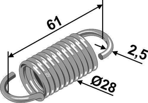 Zugfeder 61xØ2,5xØ28 - passend zu Väderstad 265705