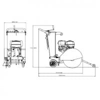 Fugenschneider FSB-503 ohne Diamantblatt, mit Honda- Motor GX 390, mit integriertem 40 Liter Wassert