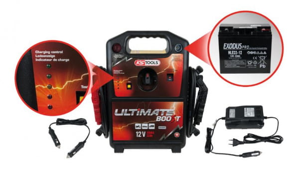 KS Tools 12 V Batterie-Booster, mobiles Starthilfegerät 850 A