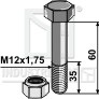 Schraube mit Sicherungsmutter - M12 - 8.8