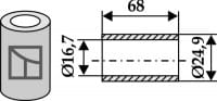 Buchse 24,9x68mm - passend zu Breviglieri 55205 Buchse 24,9x68mm - passend zu Breviglieri 55205