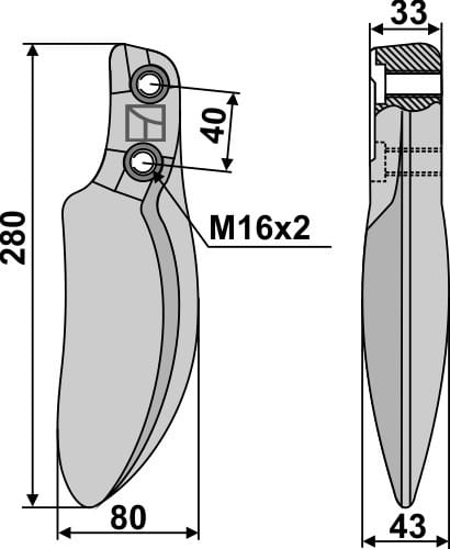 Mulchzinken / Rotorzinken - passend zu Dutzi 10126