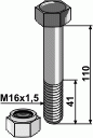 Schraube mit Sicherungsmutter M16x1,5-10.9 für Orsi