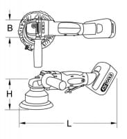 KS Tools Akku-Poliermaschine, 2.300 U/min 18V, ohne Akku und Ladegerät