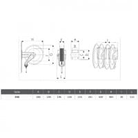 INDUSTRIE Schlauchaufroller '4430/11' für Druckluft u. Wasser 70°C, 15 m, 1/2', 20bar'ABS-Kunststoff