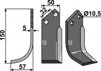 Fräsmesser 150x50mm links - passend zu Comeb