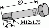 Schraube mit Sicherungsmutter M12x80-10.9 für Agromet