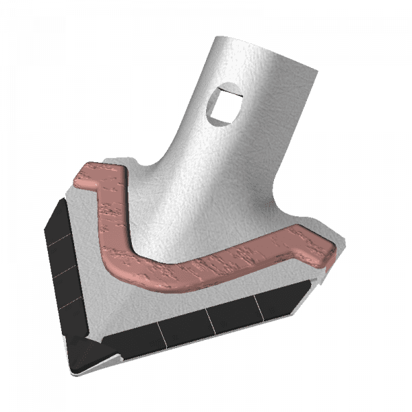 Hackschare Universel - Breite 105mm - Hartmetall - Anschraub