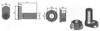 Konusschraube oval - 12.9 M14 x 2 x 34 mit Bundmutter 1434KVS