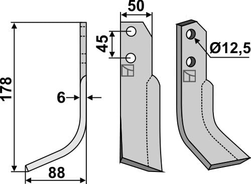 Fräsmesser L - passend zu Carraro Antonio 6809006