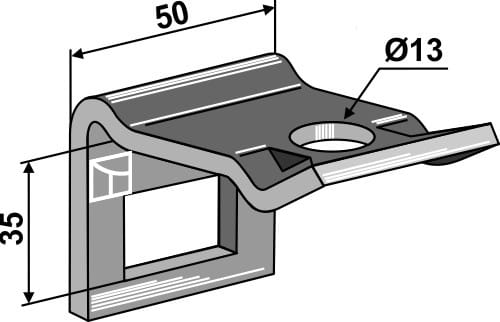 Halter für Zinken 32x10 mit Verstärkungsfeder 32x10