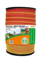 Weidezaunband Breitband - 20mm / 200m, gelb-orange