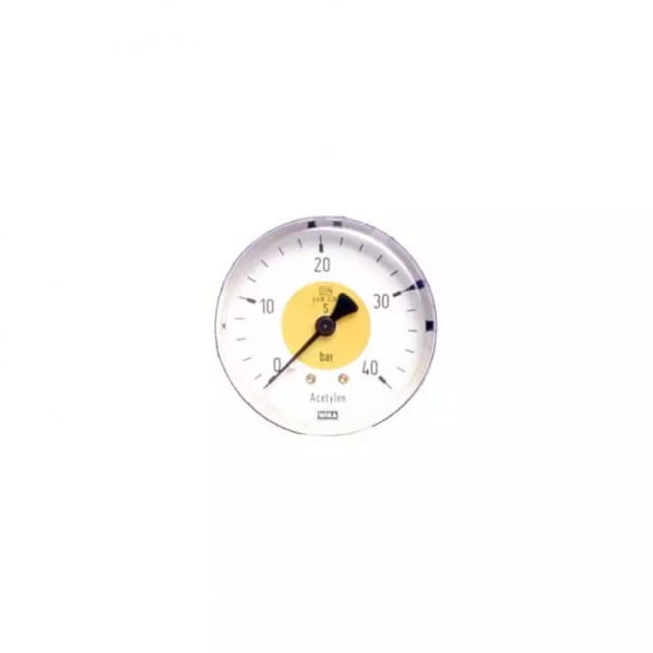 Flaschendruckmanometer Azetylen - Ø 63mm, 0-40 bar, AG 1/4'