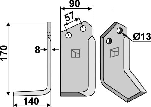 Fräsmesser L - passend zu Howard / Kongsklide 63604