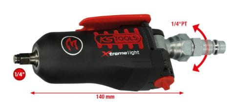 KS Tools 1/4" MONSTER Xtremelight Mini-Druckluft-Schlagschrauber mit Umschaltwippe, 108Nm