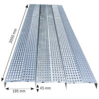Schlitzblechabdeckung für Hackschnitzeltrocknung - 3000x195x45mm gekantet / gestanzt Schlitzblechabdeckung für Hackschnitzeltrocknung - 3000x195x45mm gekantet / gestanzt