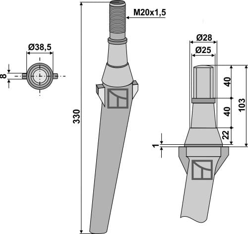 Kreiseleggenzinken - passend zu Lely 1.1699.022.00 / Krone 4913940 / Rau E15711-0015711