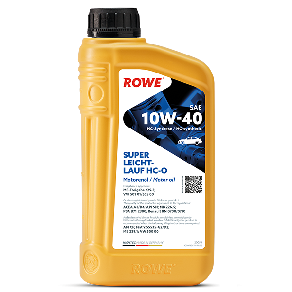 Motorenöle Rowe - HIGHTEC SUPER LEICHTLAUF HC-O SAE 10W-40 - MB-Freigabe 229.3 - VW 501 01/505 00