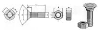 Pflugschraube - 10.9 M12 x 1,75 x 33 und Sechskantmutter