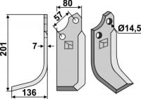 Fräsmesser L - passend zu Muratori MH 130-230 - 12012602
