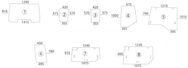 Bild-Nr.: 2 - Frontscheibe unten, rechts für Typen: 7210, 7220, 7230, 7240, 7250