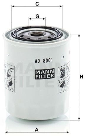 Hydraulikölfilter Mann Filter WD8001