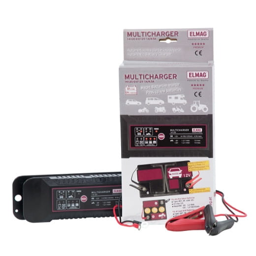 Automatisches Batterieladegerät 6/12 V. MULTICHARGER 14120 max. 1,0/4,5 A.