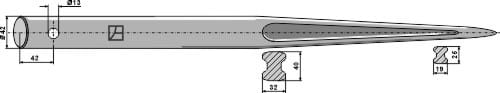 Frontladerzinken 1400mm x 42mm