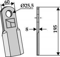 Gerades Messer 195mm - passend zu Sicma / Sovema