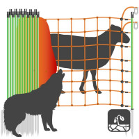 Wolfsnetz plus/minus 90cm/ 2 Spitzen / 50m