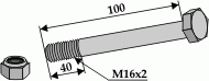 Schraube mit Sicherungsmutter M16x100 -10.9 für Maletti
