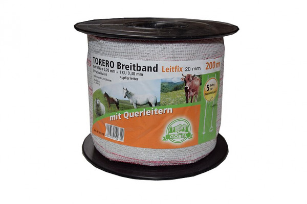 Torero-Breitband 20mm 200m weiß/rot