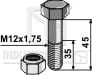 Schraube mit Sicherungsmutter - M12 - 8.8