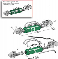 KAT III Hydraulischer Oberlenker mit Fanghaken und Gelenkkopf