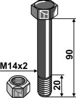 Schraube mit Sicherungsmutter - M14x2 12.9 - 63-TUR-91
