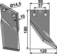 Rotorzinken 180x90mm rechts - passend zu Comeb